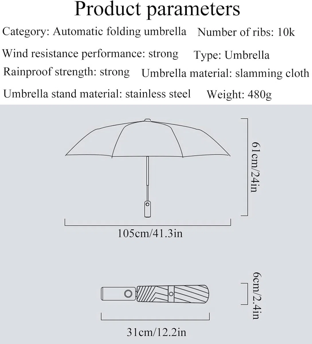 Parasolki Parasol plażowy, parasole składane, wiatroodporny parasol podróżny, kompaktowy, lekki, automatyczny, wytrzymały i przenośny(Blue)