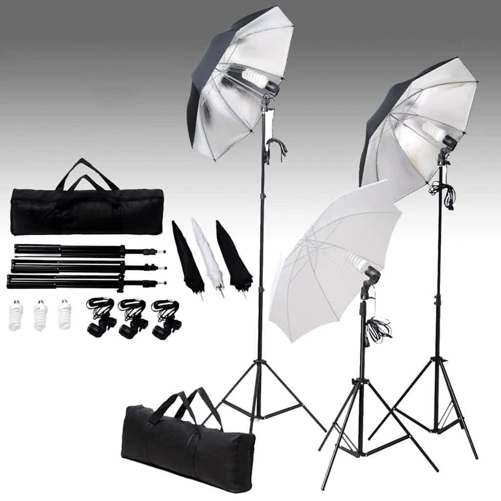 Zestaw do studia fotograficznego z lampami światła dziennego system tła do zdjęć wideo portret fotografii produktowej 3 abażury 5500 K