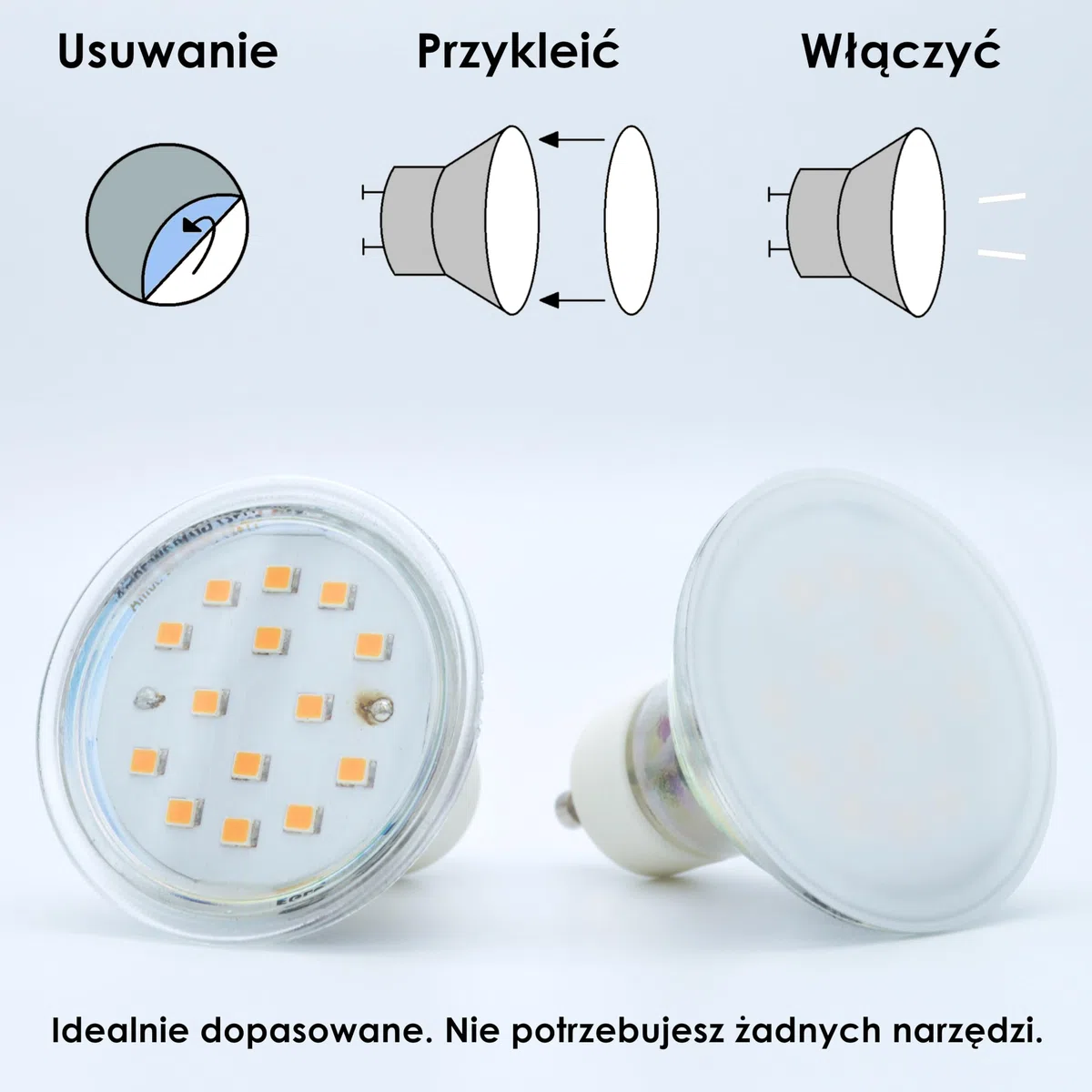 KROPP Samoprzylepne folie dyfuzyjne do LED, okrągłe wycięcie 8 cm, folia mleczna, łagodne rozproszenie, dyfuzor przeciw olśnieniu, folia opalowa do reflektorów LED, 9 szt. (⌀ 80 mm)