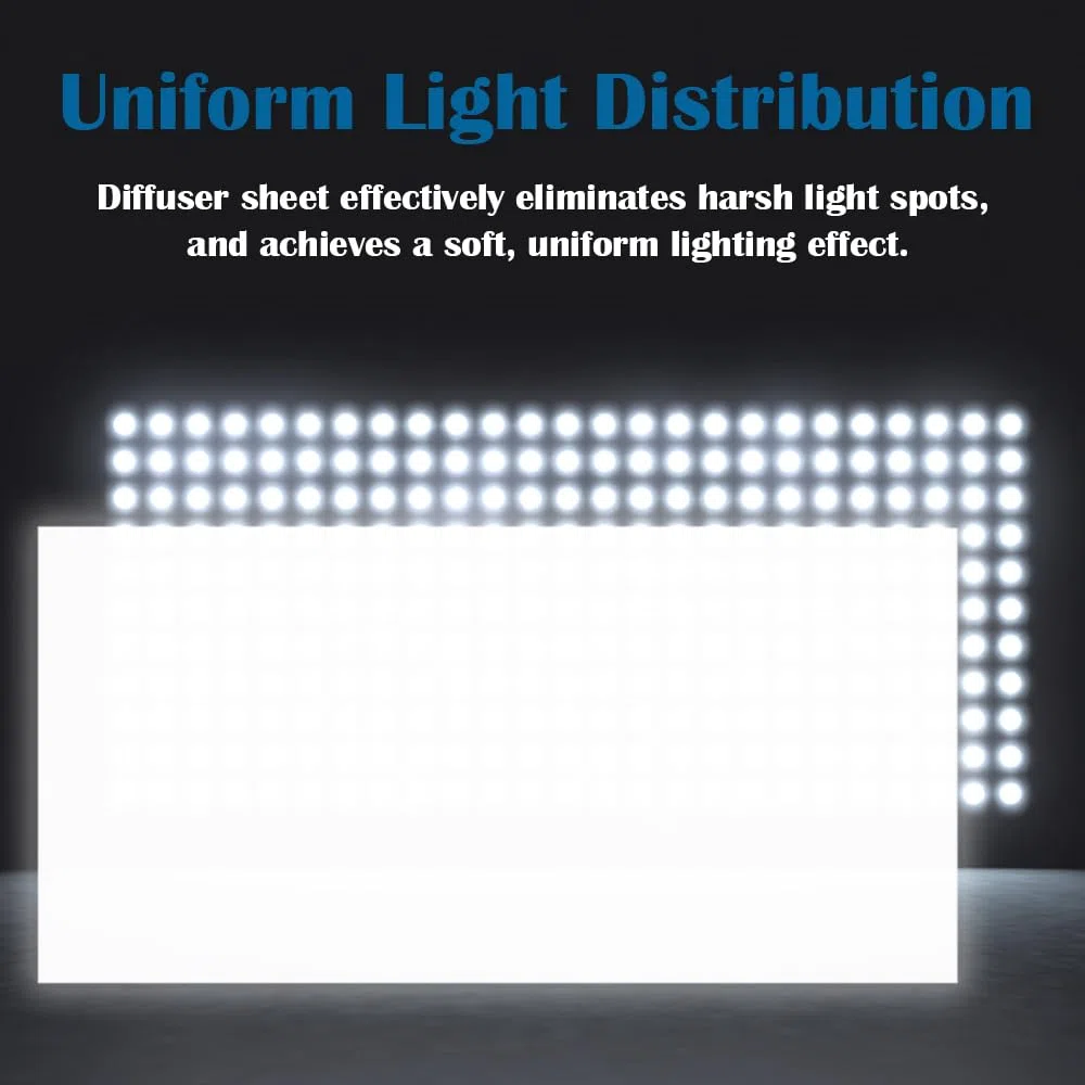 Dyfuzor światła LED, płyta dyfuzyjna, antyodblaskowa, do zmiękczonej lampy sufitowej, reflektor LED, panel LED, światło torowe (30 cm x 60 cm x 0,1 cm)