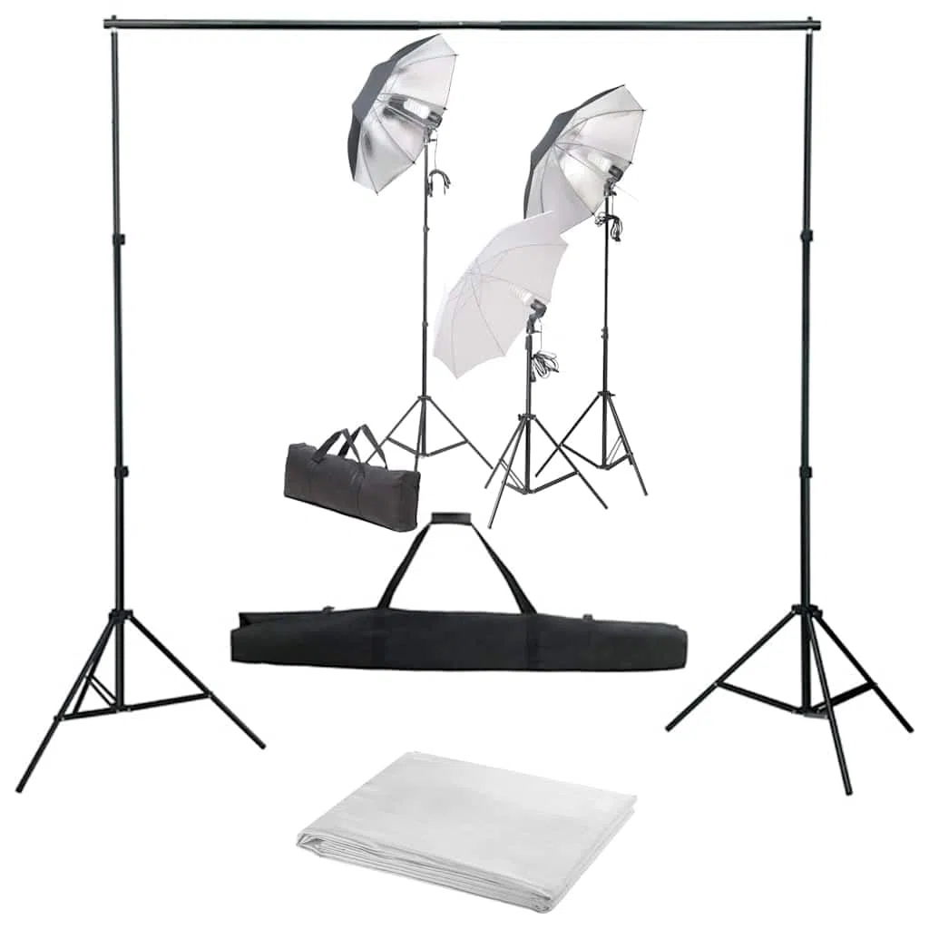 Zestaw do studia fotograficznego z lampami światła dziennego system tła do zdjęć wideo portret fotografii produktowej 3 abażury 5500 K