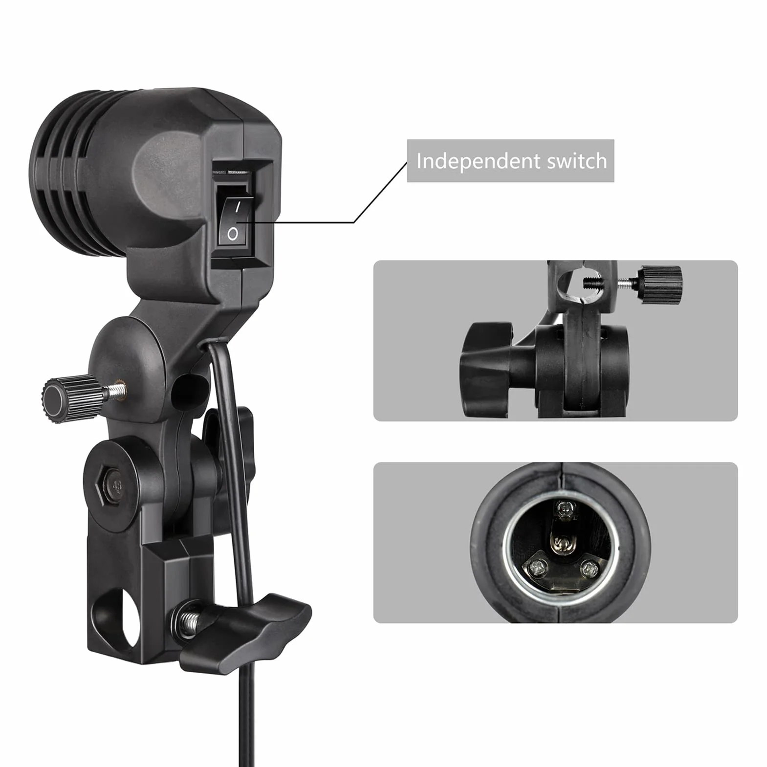 Andoer 33"/84cm Biały Parasol Studio Fotograficzne z 2M * 2 Statyw, Gniazda świetlne E27 * 2 do transmisji na żywo Fotografia portretowa Nagrywanie wideo