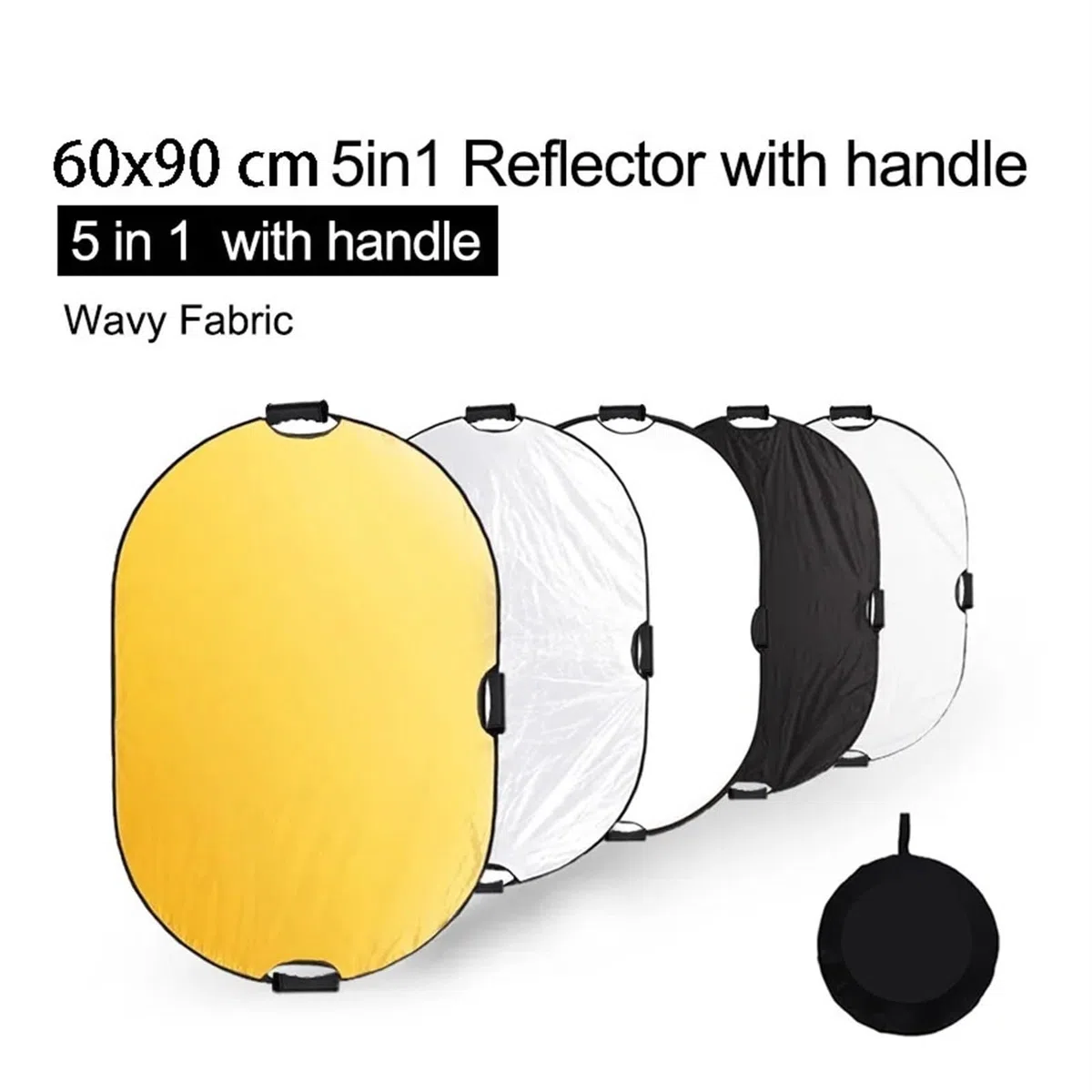 Reflektor światła, Składany reflektor fotograficzny 5 w 1, wielokolorowy, wiele rozmiarów(80cm handle gold)