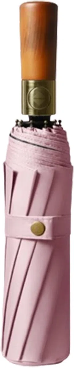 Parasolki przenośny parasol podróżny, odporny na deszcz i wiatr, mocny kompaktowy(Pink)
